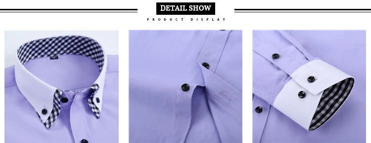 Men’s Long Sleeve Non-Iron Dress Shirt Regular Fit Formal Business Button Shirt