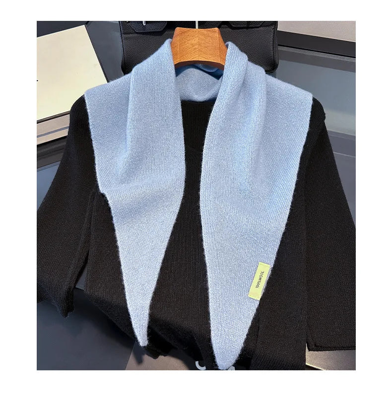 100% Wool Winter Scarf For Women Long Warm Cashmere Scarves Hijab Solid Lady Shawl Wrap Female Pashmina Bandana Head Scarfs New