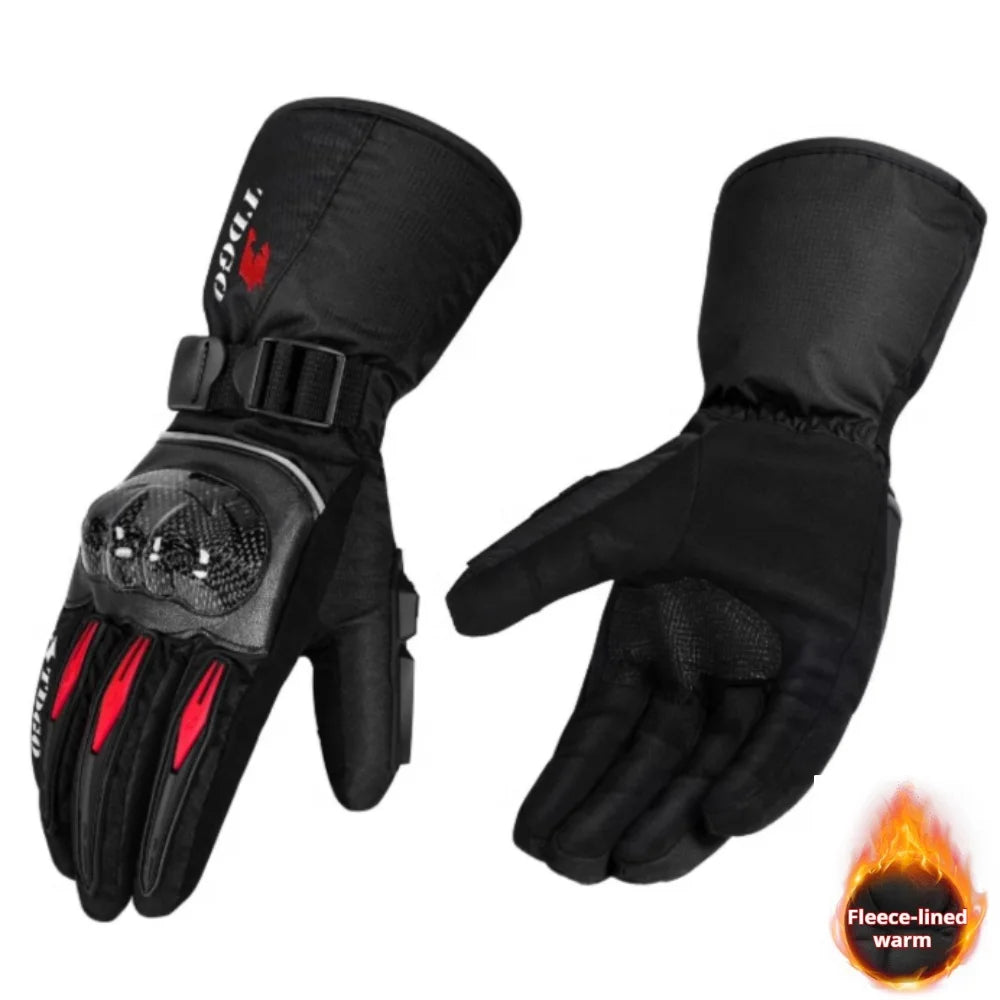 Motorcycle long gloves, hard shell protection, thickened in winter for warmth, suitable for off-road and riding, touch screen