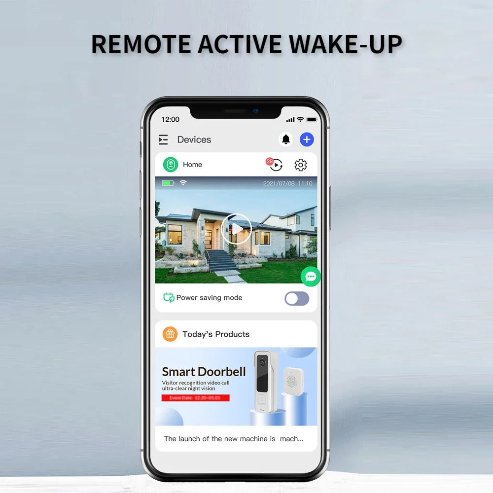 2024 New Electronic Doorbell With 100 Degree Wide Angle Lens Cloud Storage Support Ultra Low Power Consumption