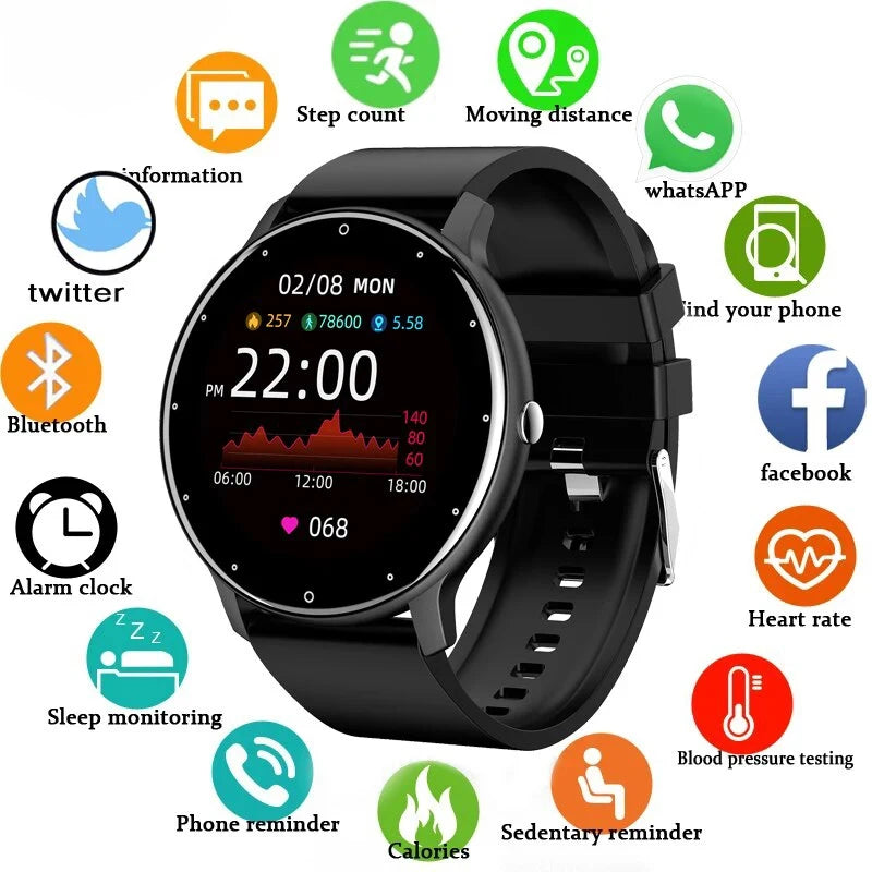 LIGE Smart Watch for Women & Men – Full Touch Screen, Bluetooth 5.2 Call, Waterproof Sports Fitness Tracker IP67 ZL02