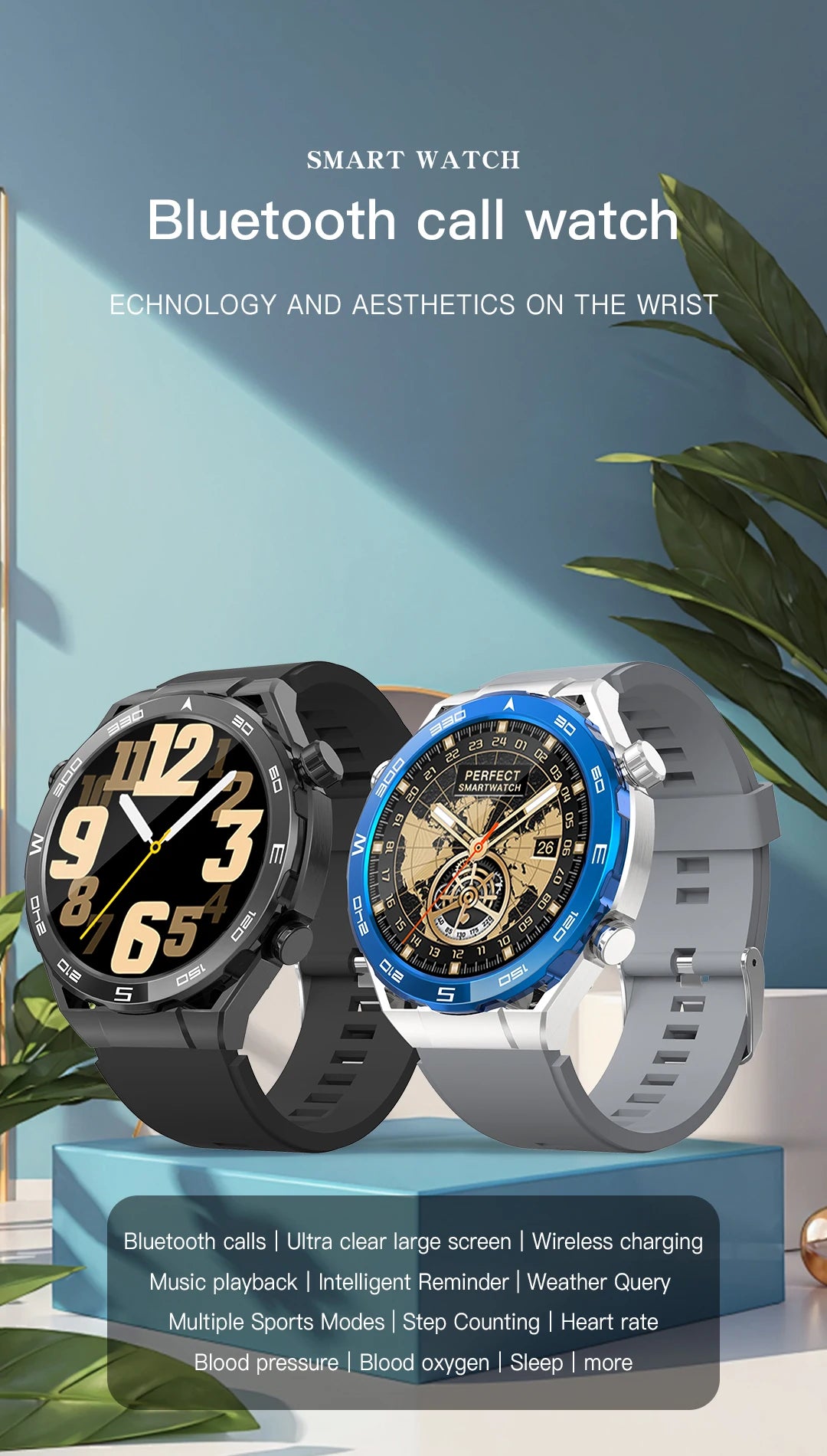 Smart Watch for Men & Women – Outdoor Fitness Tracker with Heart Rate, Calorie, Step Counter, Sport Watch & Music Player