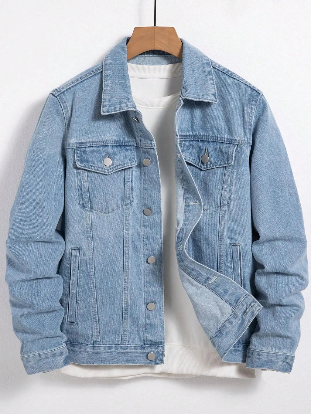 Men’s Blue Denim Jacket Spring Autumn Casual Fashion Coat