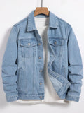 Men’s Blue Denim Jacket Spring Autumn Casual Fashion Coat