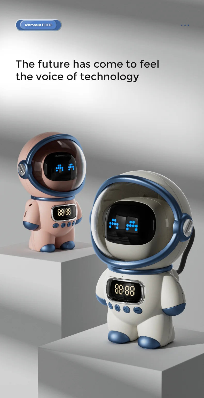 Smart Astronaut Bluetooth Speaker with Night Light, FM Radio, Portable Wireless Subwoofer Speaker