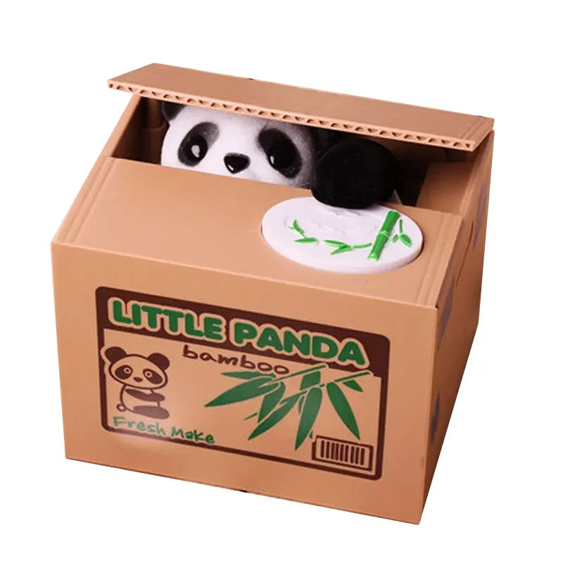 Panda Coin Box Kids Money Bank Automated Cat Thief Money Boxes Toy Gift for Children Coin Piggy Money Saving Box Christmas gift - trendingshoping.com