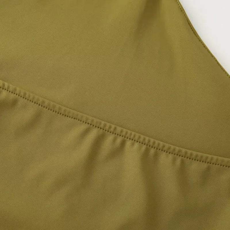 HXAO Halter Top Women Summer 2025 Tanks & Camis Green Blue Tight Tops Sexy Off Shoulder Sleeveless Backless Tops Elegant Vests