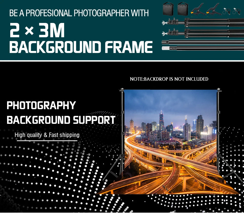 SH 2.6m*3m Suit Adjustable Backdrop Stand for Photography Wedding Photo Studio Backdrop Video Background Frame - trendingshoping.com