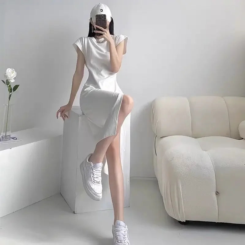 White Dresses for Women 2025 Woman Dress Clothes Midi X New in Chic and Elegant Pretty Cheap Casual Y2k Outfits Harajuku