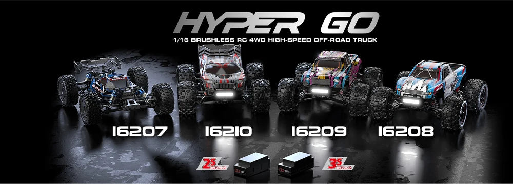 MJX Hyper Go 16207 Brushless Rc Car 70KM/H High Speed Remote Control Truck 1/16 2.4G 4WD Racing Car Off-Road  Drift Cars - trendingshoping.com