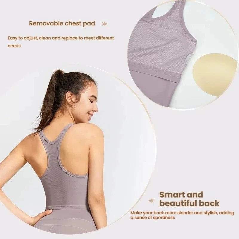 Women’s Workout Yoga Top Running Vest Cross Strap Sports Bra Style Gym Halterneck Fitness Tank