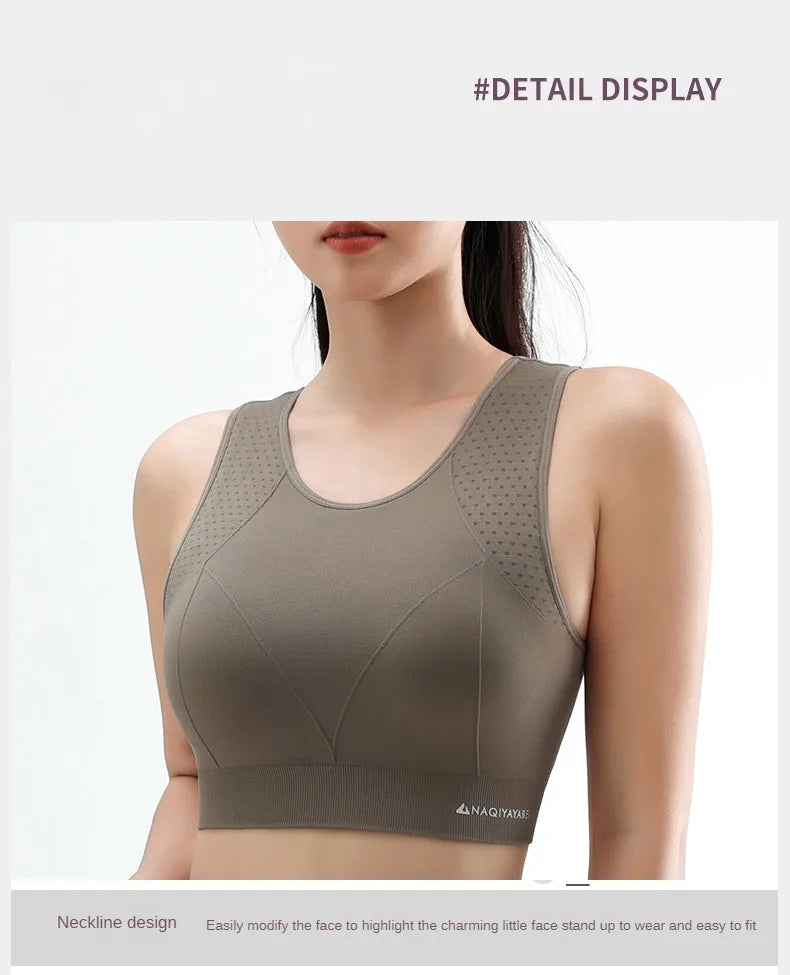 Women’s High-Support Yoga Bra - Anti-Sag Push Up Gym Top with Removable Pads