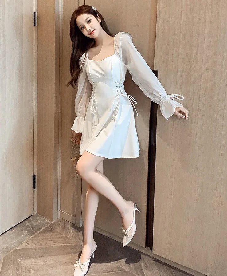 Women's Coquette Silk Satin Mini Dress - Sexy Black Holiday Party Slip Dress