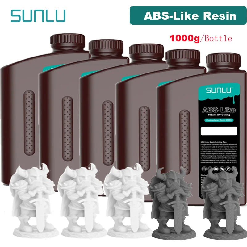 SUNLU ABS-Like 3D Printer Resin – 405nm Rapid UV-Curing, Water Washable, 1000g Bottle