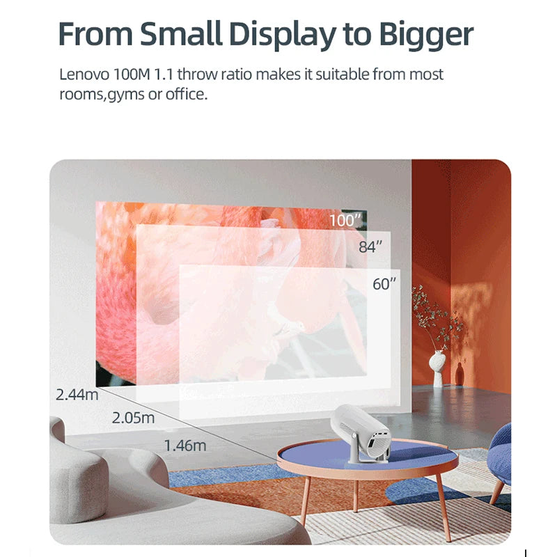 Lenovo 4K Android 12 Projector – Ultra HD Home Theater, WiFi 6 & Auto Focus - trendingshoping.com