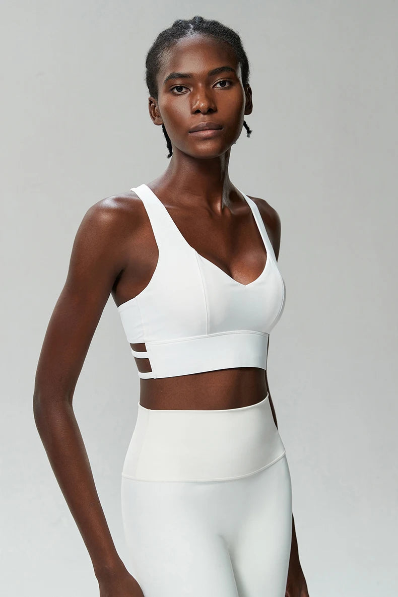 Women’s High-Impact Sports Bra - Buttery Soft Push-Up Gym Crop Top for Yoga & Fitness