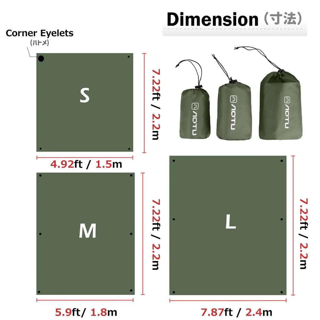 Waterproof Camping Tent Tarp Hammock Rain Fly Footprint Ground Cloth Sunshade Outdoor Beach Picnic Mat