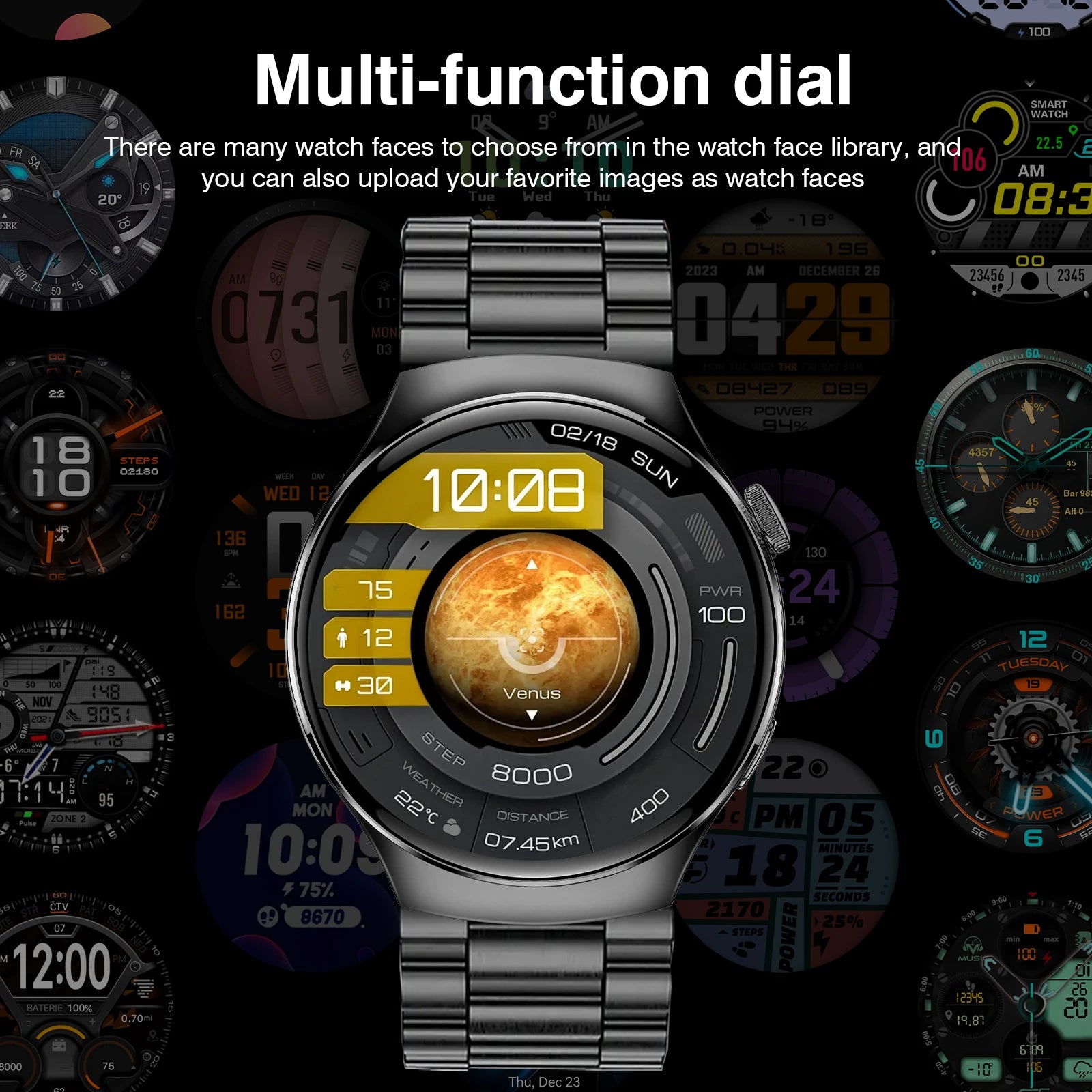 Smart Watch for Men – 1.5'' Screen, Bluetooth Call, Fitness Tracker with Multiple Sports Modes, Life Waterproof Activity Watch