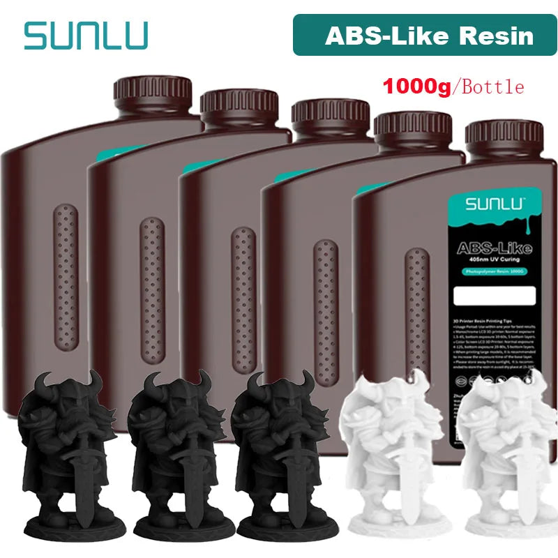 SUNLU ABS-Like 3D Printer Resin – 405nm Rapid UV-Curing, Water Washable, 1000g Bottle