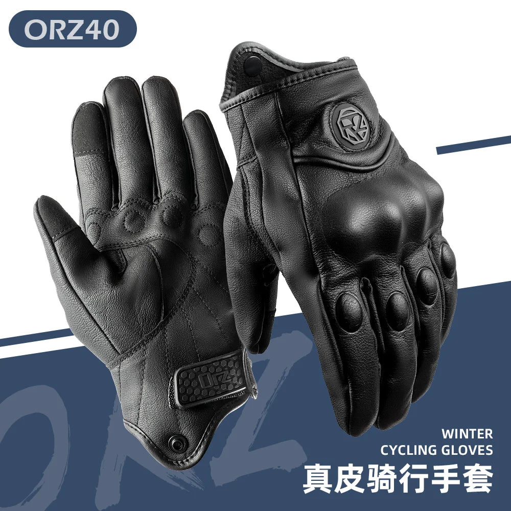 ORZ motorcycle riding gloves, goatskin, full-finger gloves, gloves for motorcycles, gloves