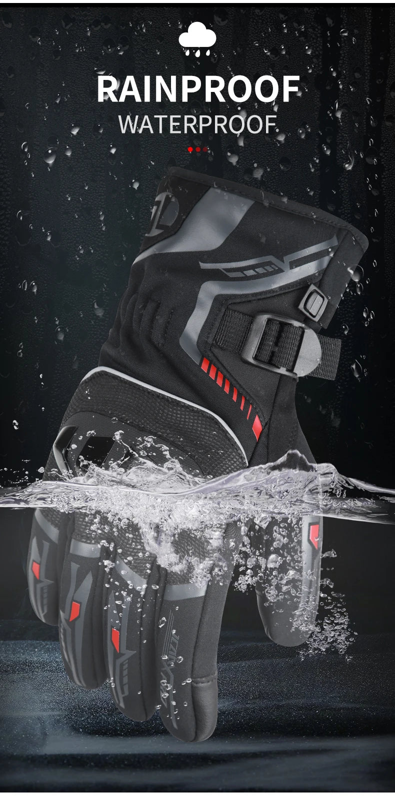 Warm Winter Riding Gloves Waterproof Thickened Insulation & Hard Knuckle Protection | Motorcycle & Bike Gloves (Great Present)