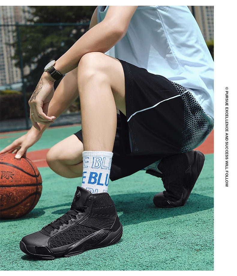Men’s High-Top Basketball Sneakers | Breathable Non-Slip Outdoor Sports Shoes