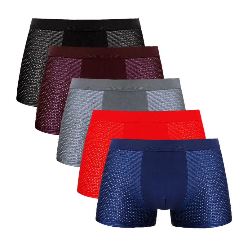 5PCS/Lot 8XL Mesh Mens Underwear Boxers Men Boxer Underwear men Boxers for Men Underwear Boxer Shorts Men Pantis Men Boxers