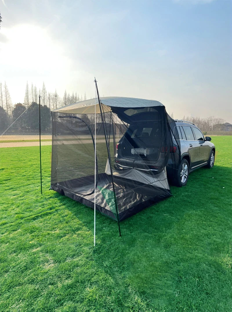 Lohascamping Portable Waterproof SUV Tail Car Docking Tent For 3 To 4 People Large Dome Sunshade Tunnel Style Tent