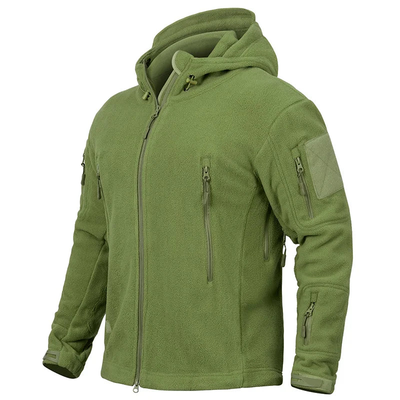 Men’s Tactical Fleece Jacket – Warm Winter Hoodie for Outdoor Hiking and Sports