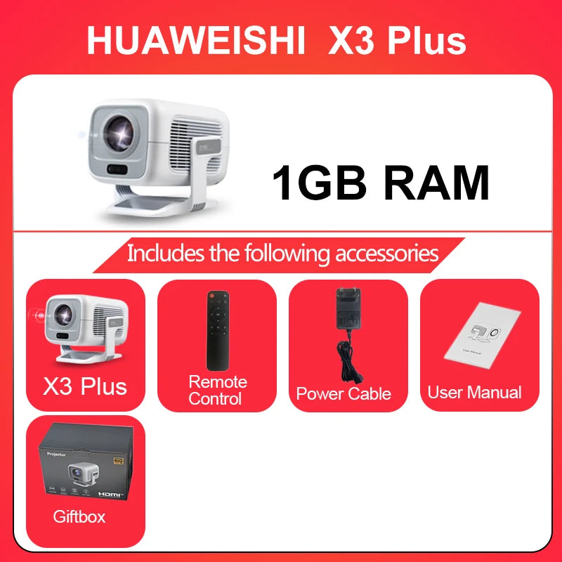 HUAWEISHI 4K Projector Android Native Portable 1080P Auto Focus 600ANSI Video home Cinema Outdoor hd led Projetor - trendingshoping.com