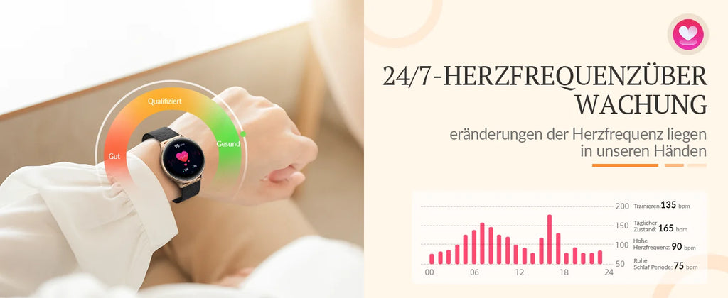 Smart Watch for Women – Always-On Display, IP67 Waterproof, Fitness Tracker with Sleep & Menstrual Cycle Monitoring – Black Gold