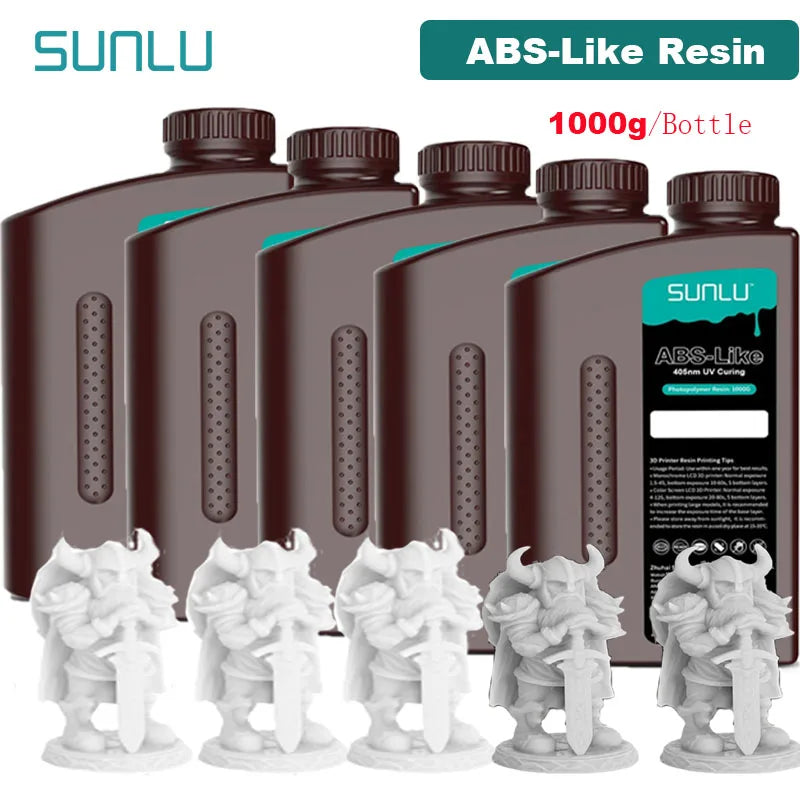SUNLU ABS-Like 3D Printer Resin – 405nm Rapid UV-Curing, Water Washable, 1000g Bottle