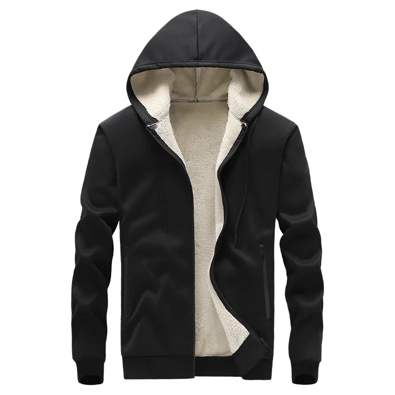 Mens Winter Tech Fleece Tracksuit Set Warm Hooded Sweatshirt and Pants Two Piece