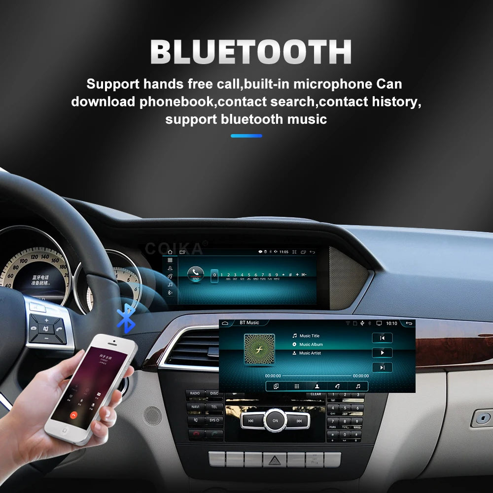 8.8" Display Touch Screen Android Radio Car Head Unit For Mercedes C Class W204 2011-2014 BT WIFI GPS Navi Wireless Carplay Auto - trendingshoping.com