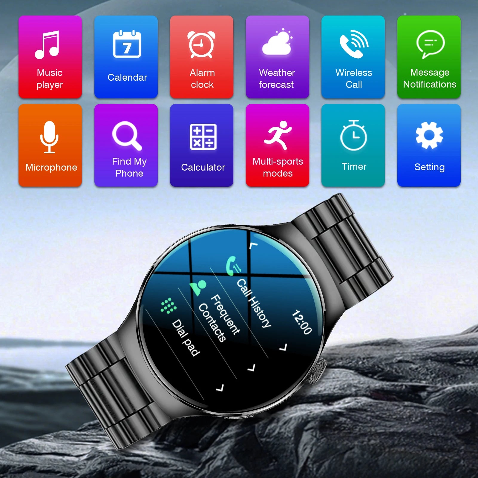 Smart Watch for Men – 1.5'' Screen, Bluetooth Call, Fitness Tracker with Multiple Sports Modes, Life Waterproof Activity Watch
