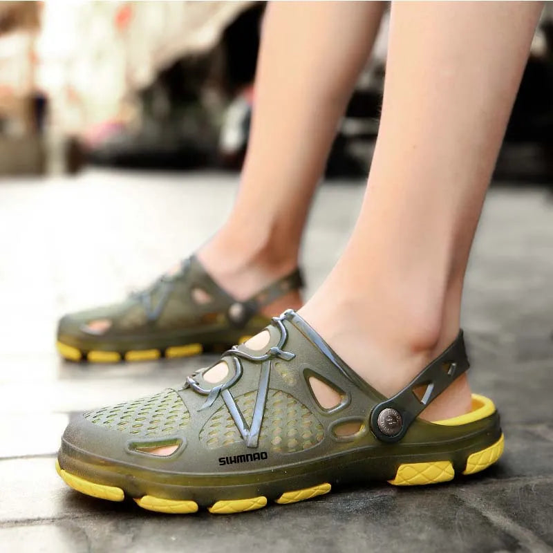 2026 Men's Summer Outdoor Sandals Anti-Skid Thick Soled Fishing Shoes - Lightweight Casual Beach Water Shoes - Durable Breathable Garden Clogs & Home Slippers