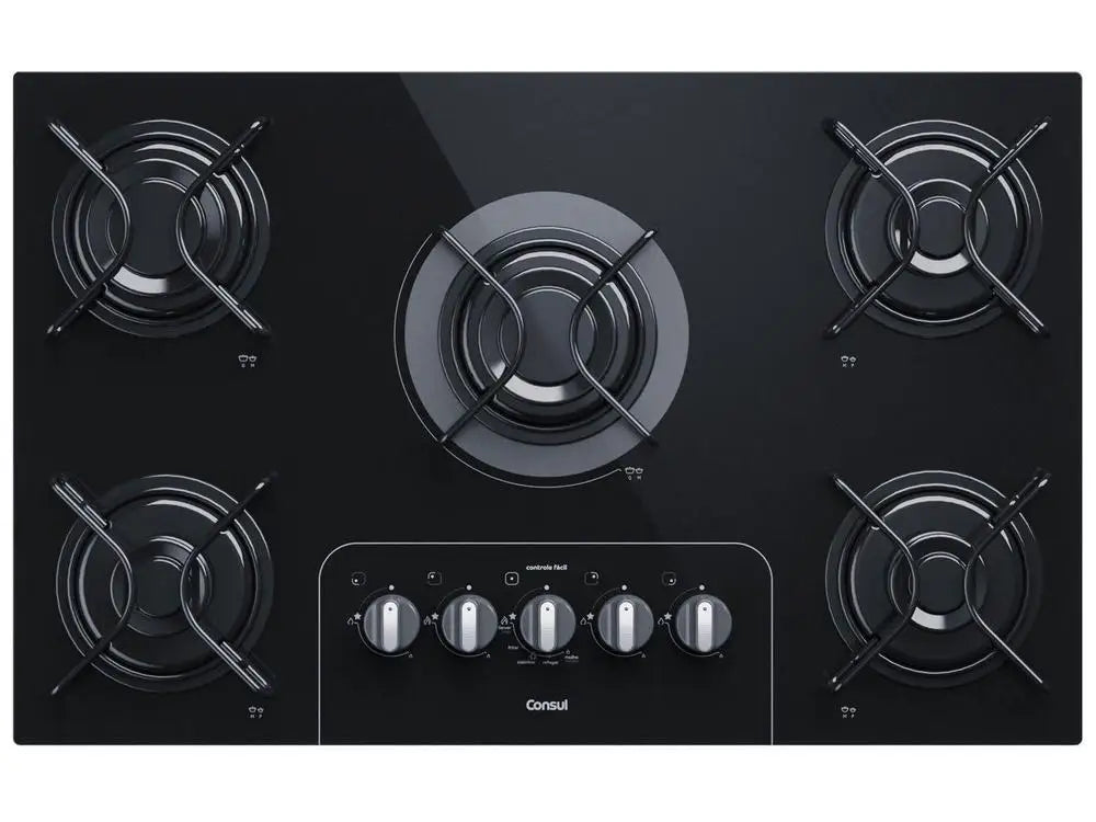 Cooktop 5 Gas Bits LPG Consul Tempered Glass-Bivolt