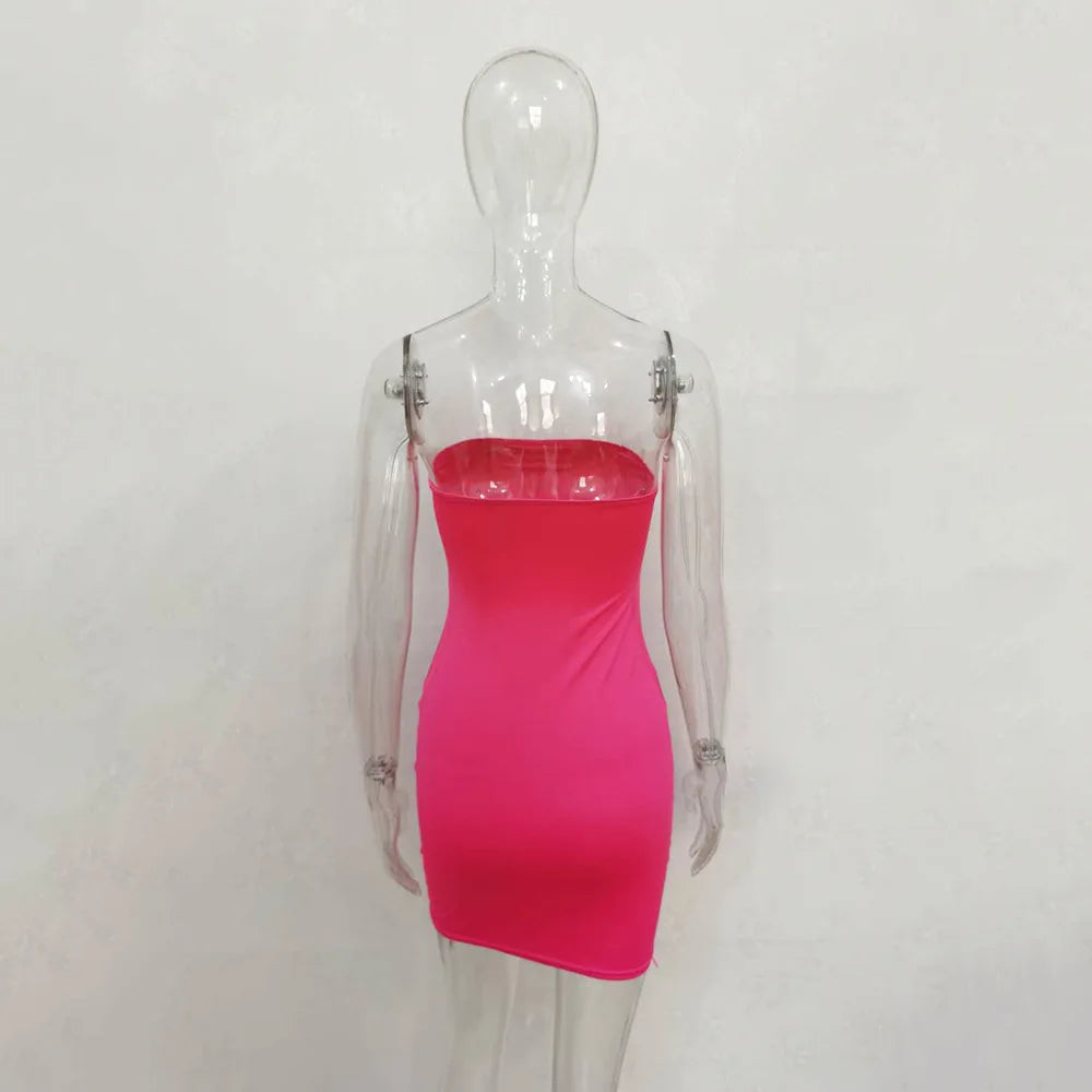 Women Off Shoulder Strapless Bodycon Mini Dress