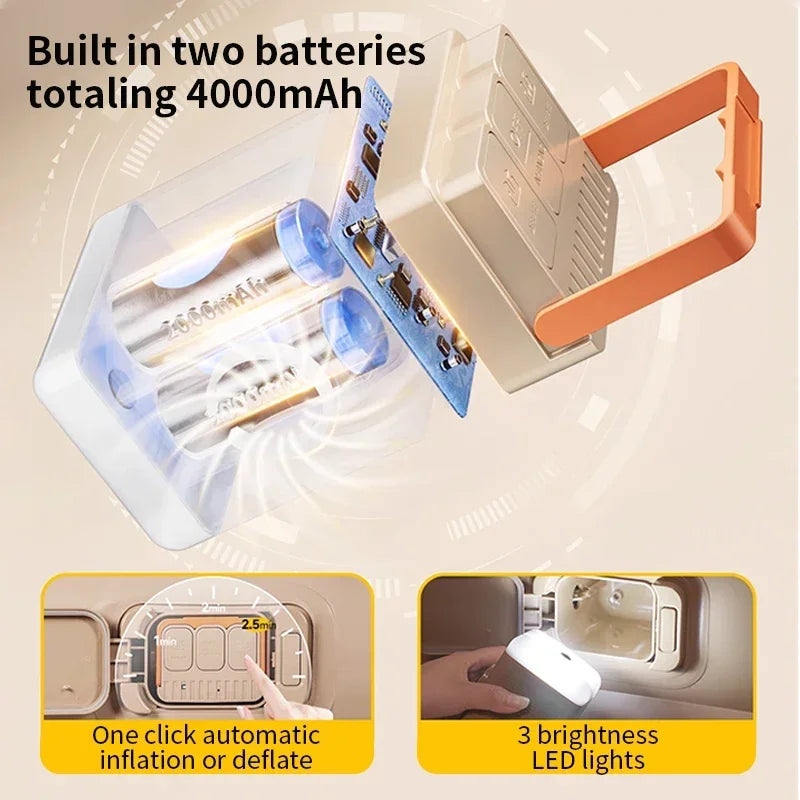 New Air Mattress Built-in Pump Self-inflating Mat Cushion Outdoor Tent Inflatable Bed Double sleeping Pad For Camping or Indoor - trendingshoping.com