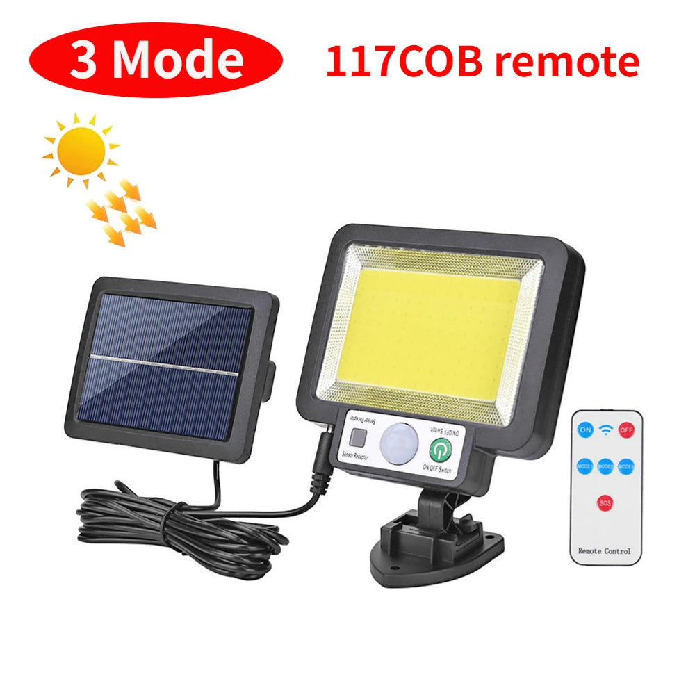 LED Solar Split Wall Lamp 3 Mode Waterproof Motion Sensor Lamp Security Outdoor Street Lighting Solar Lamp for Garden Wall Light - trendingshoping.com