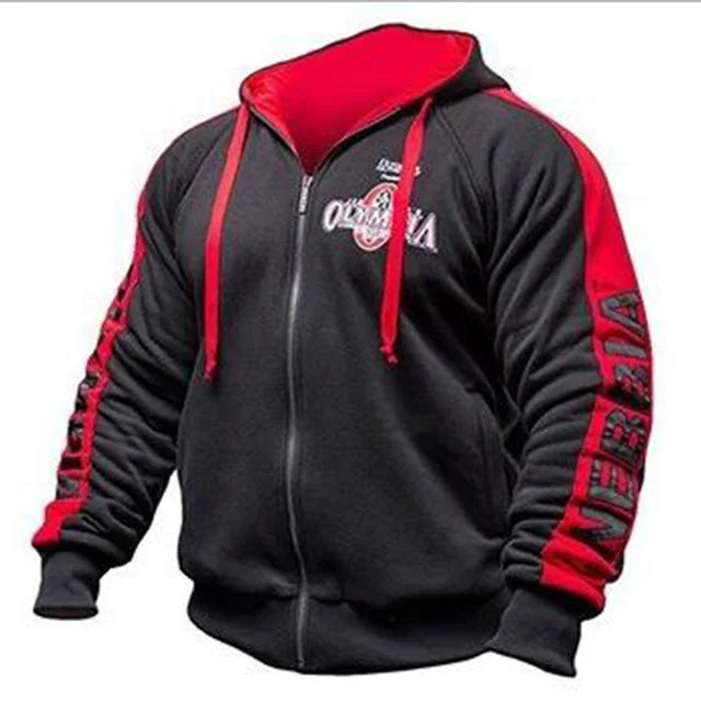 2026 New OLYMPIA Men Gyms Hoodies Gyms Fitness Bodybuilding Sweatshirt Pullover Sportswear Male Workout Hooded Jacket Clothing