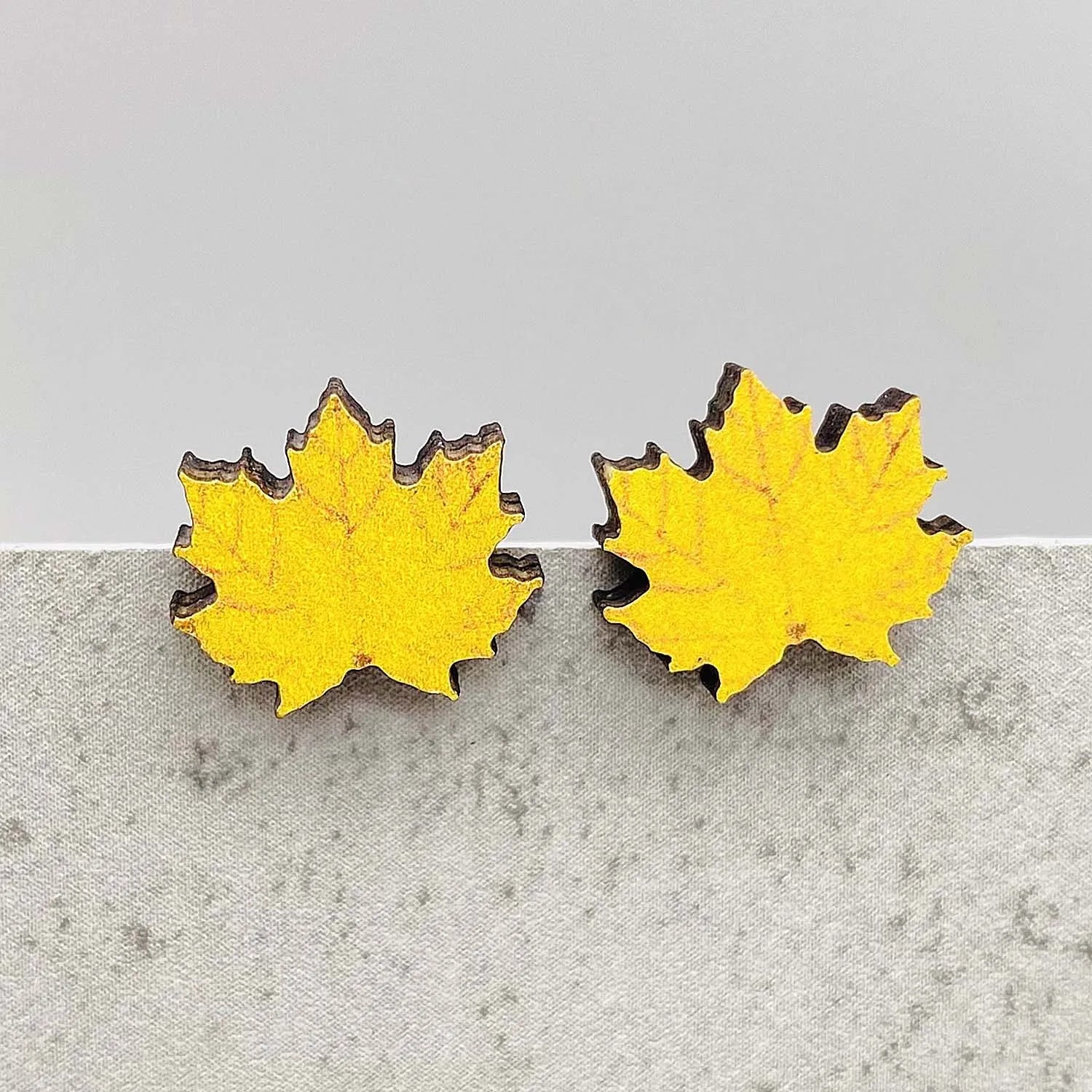 New Autumn Thanksgiving Ear Studs Maple Leaf  Pumpkin Turkey Sunflowe Dwarf Wooden Earrings Jewelry Thanksgiving Festival Gift