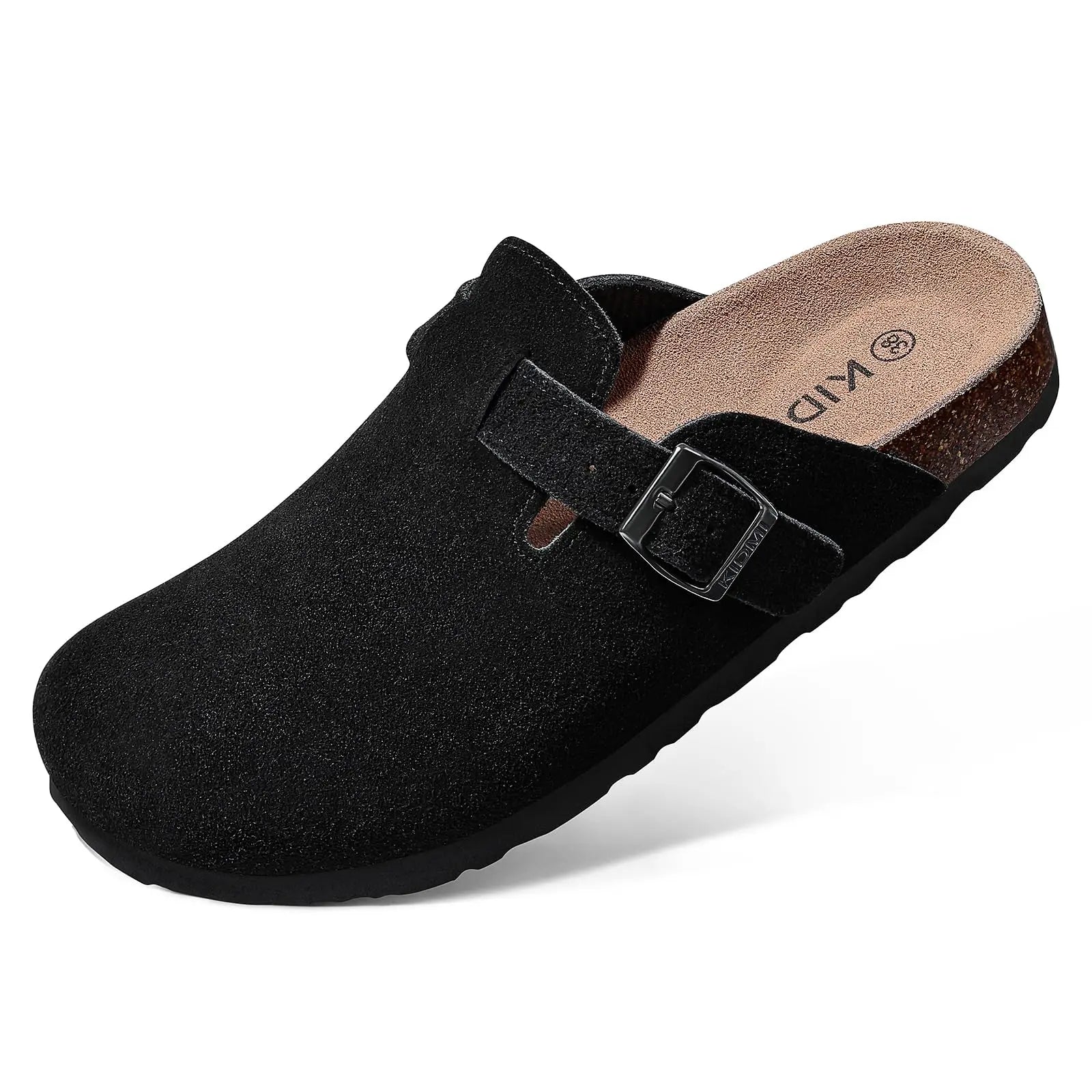 Shevalues Men Clogs Slippers Cow Suede Clogs For Men Leather Mules Men Fashion Beach Shoes Men Outdoor Classic Cork Sandals Men