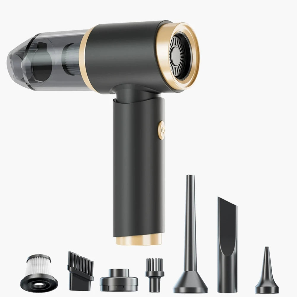 Cordless Rechargeable Car Vacuum Cleaner handheld Portable  Motor Vacuum Cleaner 60W With Short Long Nozzle Brush - trendingshoping.com