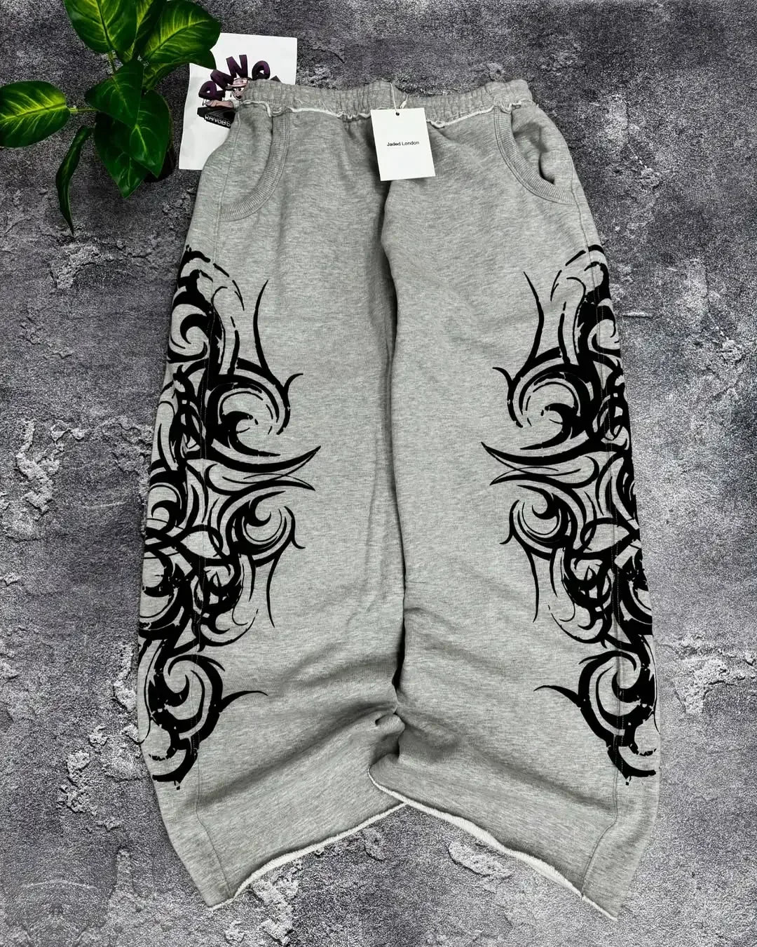 Britain Harajuku Fashion Print Men Jeans Vintage Trend Loose Oversized Hip Hop Wide Pants