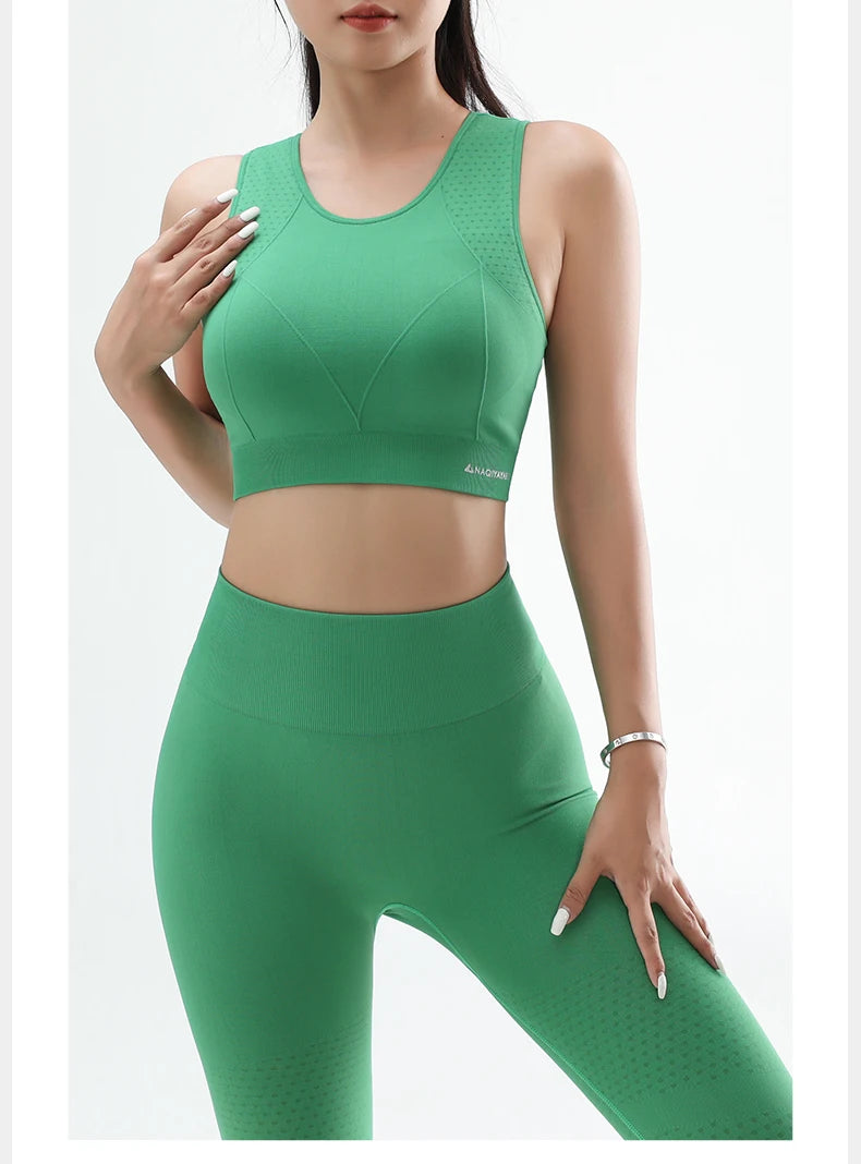 Women’s High-Support Yoga Bra - Anti-Sag Push Up Gym Top with Removable Pads