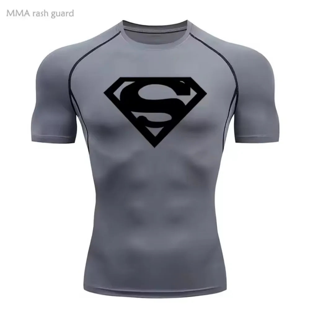 Men’s Short Sleeve Compression Running Tee - Breathable Gym Fitness & Athletic tshirt