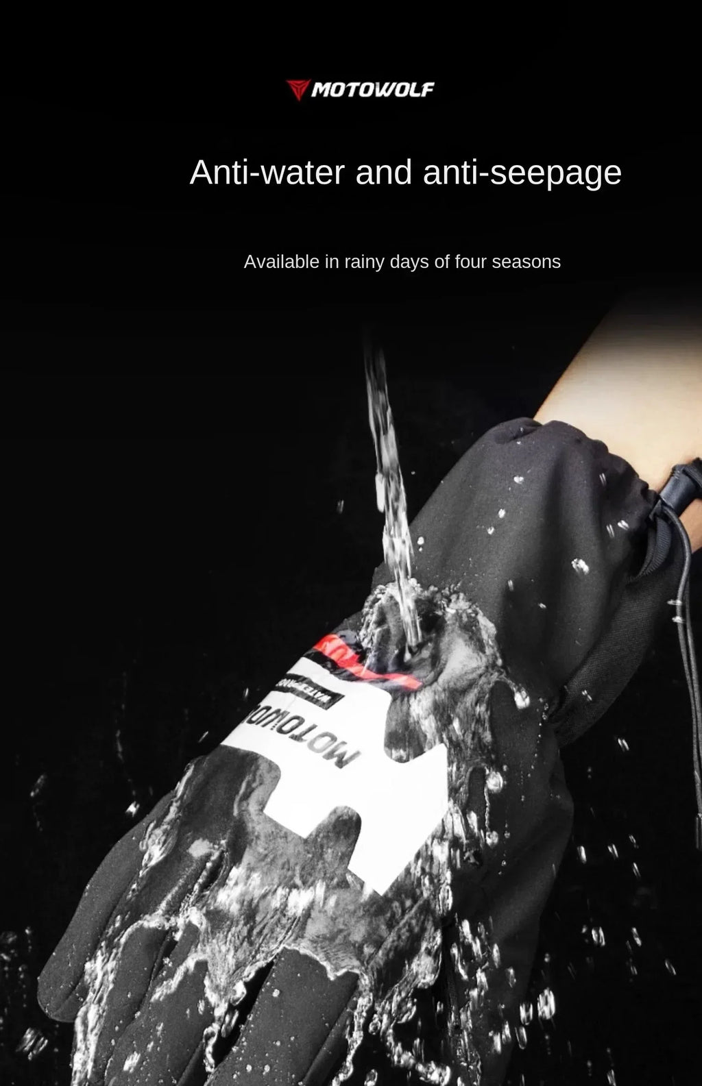 Autumn Winter Motorcycle Riding Gloves Waterproof Rainproof Cover Windproof Warm Motorbiker Racing Rider Accessories Men Women