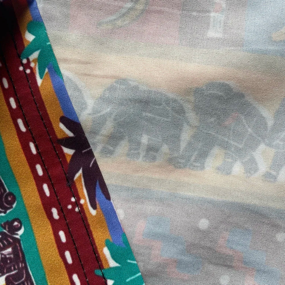 Men’s Hawaiian Button-Up Shirt Printed Stripe Long Sleeve Casual Shirt