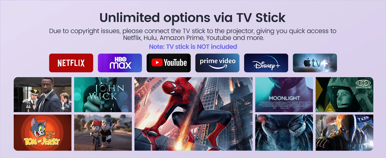 WiMiUS Mini Projector – 1080p Support, 400 ANSI, 5G WiFi & Bluetooth, Auto Keystone, 270° Rotating Bracket